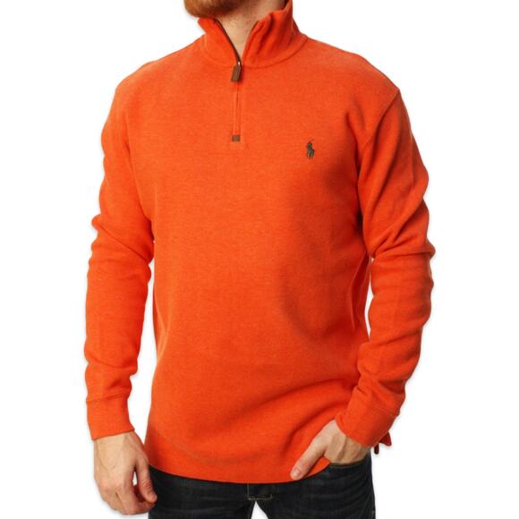Polo Ralph Lauren Other - Polo Ralph Lauren Orange Quarter Zip Lightweight Long Sleeve Pullover Sz M Men's